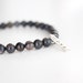 Glass Bead and Love Charm Bracelet - Earthy - Grey