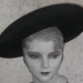Fab Vintage 1930s 1940s Tilt Black Hat With a wide Brim By Carson Pirie Scott N Comp