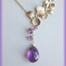 Amethyst Necklace, Purple necklace, 14K GF Lariat Style Orchid Necklace w/ Natural Amethyst, birthday, Christmas, Holiday gift