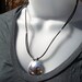 SALE Artisan Necklace- Hammered Sterling Pendant on Leather-- BEV