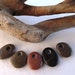 Beach stone beads. VERY SMALL 5 Top drilled beach pebbles. Natural and smooth beads by Ocean gifts.