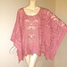 Moroccan LACE Caftan Dress Crochet Fringe PONCHO Draped Cape Sleeve OS