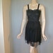 SALE Goth Fairy Gypsy BLACK Sheer Tattered Vintage LACE Sundress ooak M