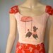 RESERVED Jasmine SALE Rhinestone Poodle Vintage Red LaCE Sun DRESS m