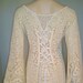 Corset Back Vintage Sheer Crochet LACE DRESS Renaissance WEDDING ooak L