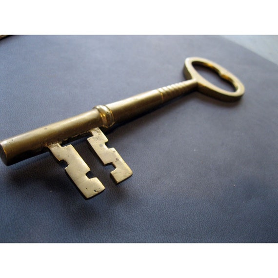 large brass KEY fun prop decorative metal