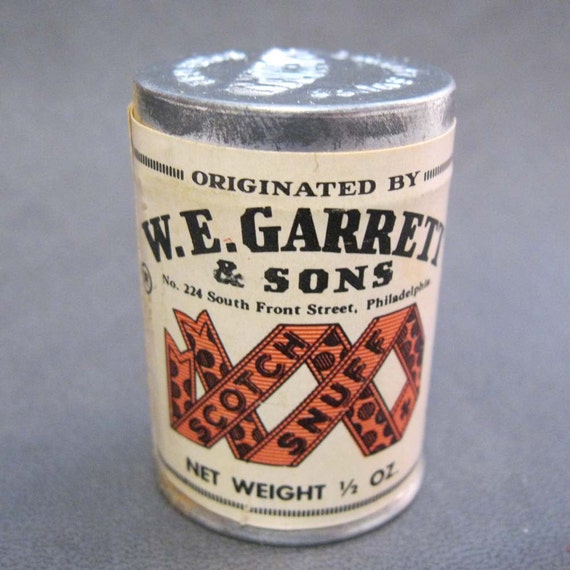 antique snuff tin unopened W. E. Garrett and Sons Scotch
