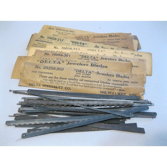vintage jewelers saw blades and jig saw blades original