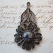 vintage delft pendant - windmill, flower, blue delft