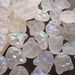 20 beads - CAT faces - clear frosted with irridescent finish