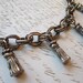 vintage bracelet - silver tone chain with TASSLE charms - repair, repurpose