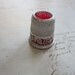 antique metal thimble - marked Use Husler's FLOUR - advertising