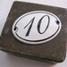 small enameled number plate - number 10 - oval