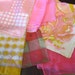 6 vintage scarves - PINK and ORANGE assortment - most silk, Marshall Fields, Schiaparelli
