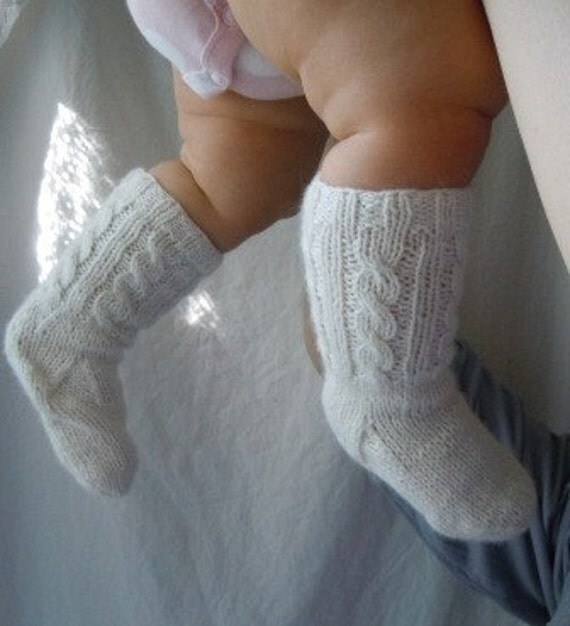 PDF PATTERN Baby Girl Cable Knit Knee Highs Two by AWeeSprig