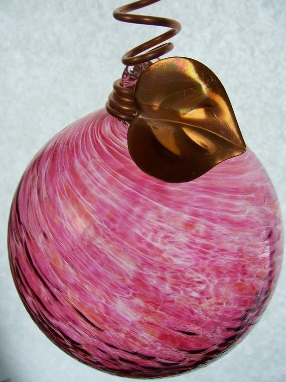 Light Glass Ball 20cm Pink Mouth Blown