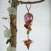 Hummingbird Feeder Small Teardrop Red Speckle Painted Glass