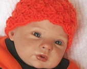 Pumpkin Orange.....Sleeping Cap..... Newborn Cap Boy or Girl..... Ready to Ship