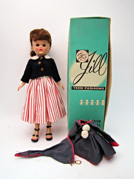 1957 Vogue Jill Doll Original Box and Dress Brunette