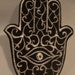XL hamsa, chamsa, khamsa silver embroidered iron on patch