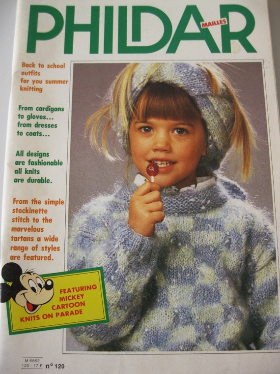 Vintage Phildar Knitting Pattern Book 1985 Mickey Mouse