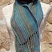 Linen Scarf- Handwoven Multicolor & Emerald Green