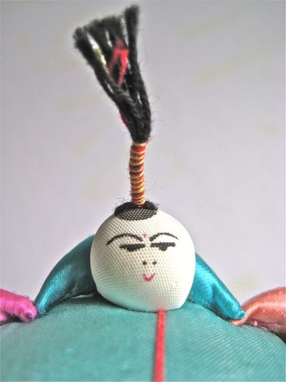 Vintage Pin Cushion Chinese Silk Little People by WaveSong ...