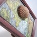 Mixed Media Art - Camino Altered Map Art with Shell - The Way Pilgrimage Art - 5 x 7 inches