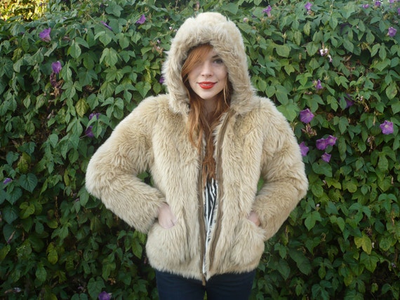 Vintage Faux-Fur Shearling Reversable Coat - Small/Medium