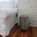 Reserved for Janet: Little Blue Tree Stump Stool or Side Table