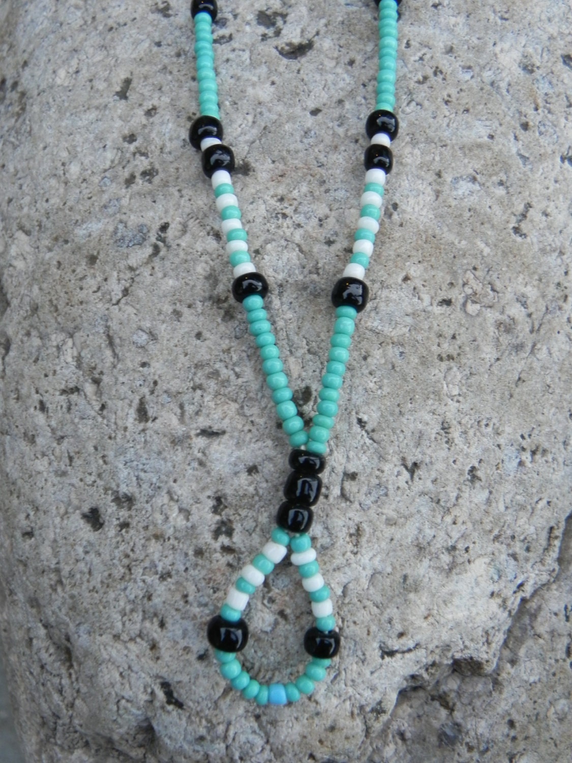 Handmade Turquoise Seed Bead Necklace 5067