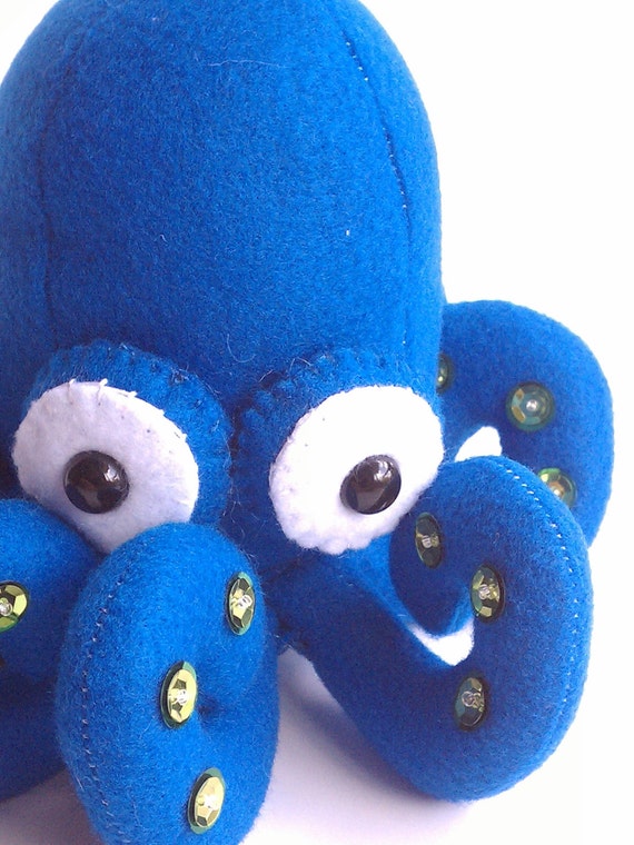 blue stuffed octopus