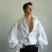 Pirate Shirt (Size: 16/37 Tall) - Upcycled, Collar with Buttons