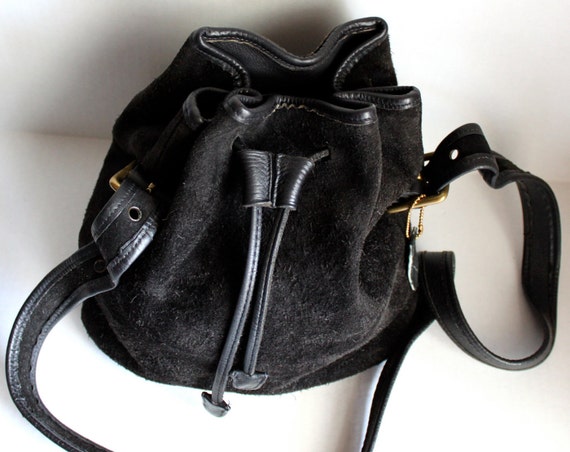 coach suede bucket bag