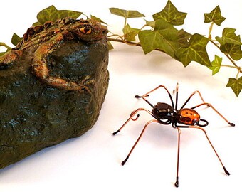 Orange and Black Spider Large Spider Perfect Gift for Bug Lovers Gift for Gardeners Hang Anywhere Around The House or Place on a Window sill