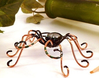 Handmade Black Spider and Web Perfect Gift for Entomologiets and Bug Lovers Unique Birthday Gift for Nature Lover Gardener Wire Art Bug