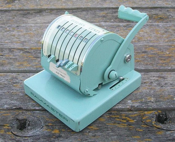 Items similar to Vintage Blue Paymaster Check Writer Series X-550 ...