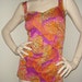 LAST CALL Vintage 1960s Swimsuit / 60s Helanca Bathing Suit / 1970s Psychedelic Feather Print Swimsuit L XL