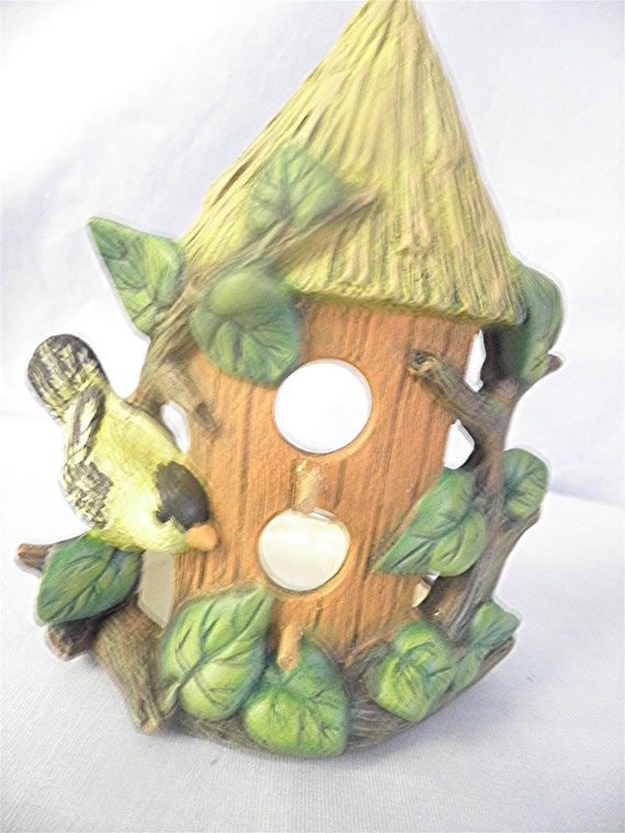 Items similar to Birdhouse Candle or votive holder, hand painted