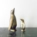 last minute 15% off sale vintage brass family penguin figurines, gold toned, patina, animal, bird