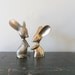 reserved for kirsti mid-century brass mouse figurines - gold toned - patina - instant collection