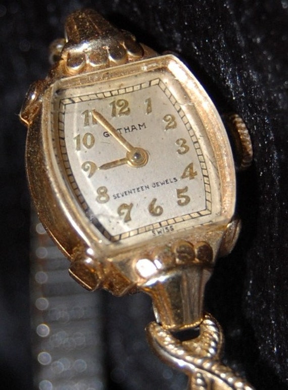 Vintage 14K Gold Ladies Watch Gotham Seventeen by GreatStuff2730