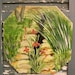 Tile trivet garden art hotplate hand painted plaque