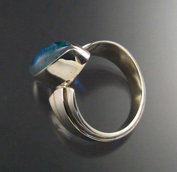 Moonstone / lab Opal doublet man's ring by stonefeverjewelry