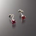 Pyrope Garnet posts, Sterling, 3 1/2 mm squares