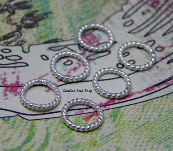 Sterling Silver Twisted Round Jump Rings (Closed) 7mm