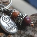 Gemstone Pendant and Be Yourself Charm Keychain