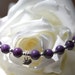 Purple Mountain Jade Gemstone Bracelet with SS Heart Charm
