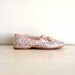 vintage 1960s shoes - 60s satin slippers / pink polka dot by Daniel Green