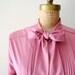 vintage secretary blouse - pink mauve bow tie top